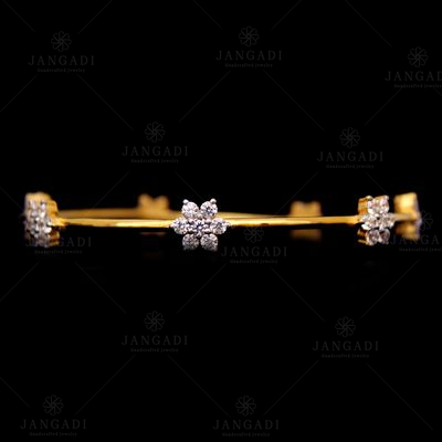 GOLD PLATED FLORA CZ BANGLES