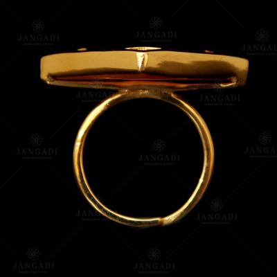 GOLD PLATED MONALISA STONE RING