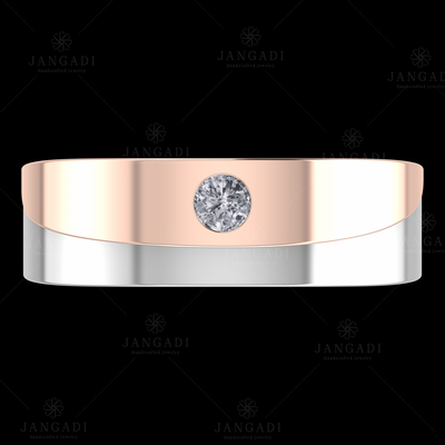 STERLING SILVER ROSEGOLD PLATED MALE COUPLE RING