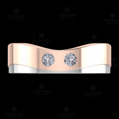 STERLING SILVER ROSEGOLD PLATED FEMALE COUPLE RING