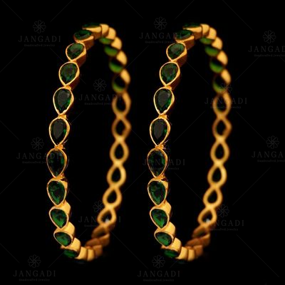 GOLD PLATED CZ PAIR BANGLES