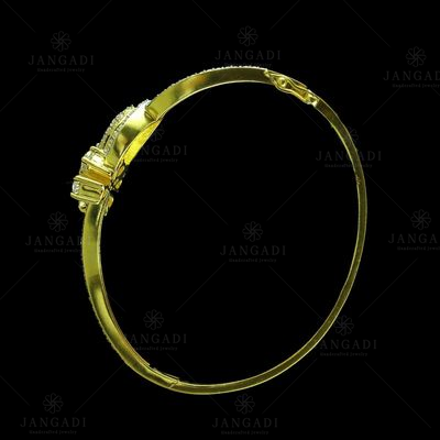 GOLD PLATED CZ SCREW BANGLES