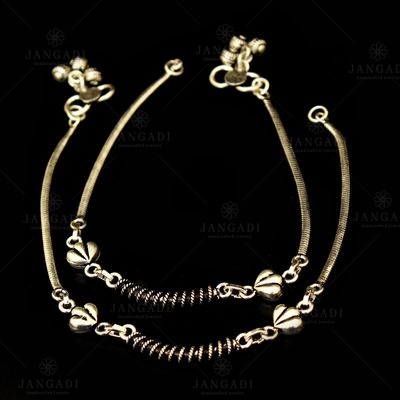 OXIDIZED SILVER ANKLETS