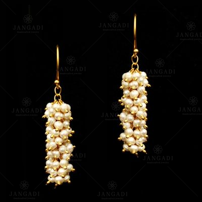 GOLD PLATED PEARL BEADS EARRINGS