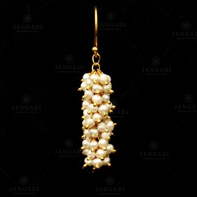 GOLD PLATED PEARL BEADS EARRINGS