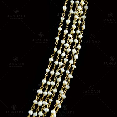 GOLD PLATED PEARL BEADS NECKLACE