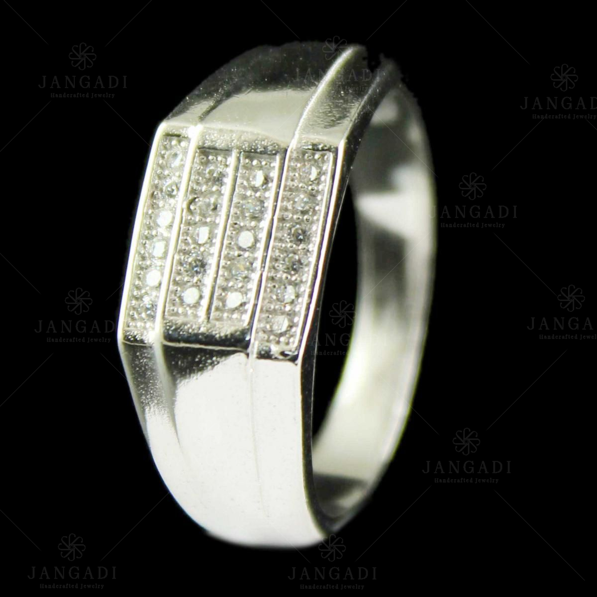 Mens Silver Ring with Diamonds 0.86ct 310582