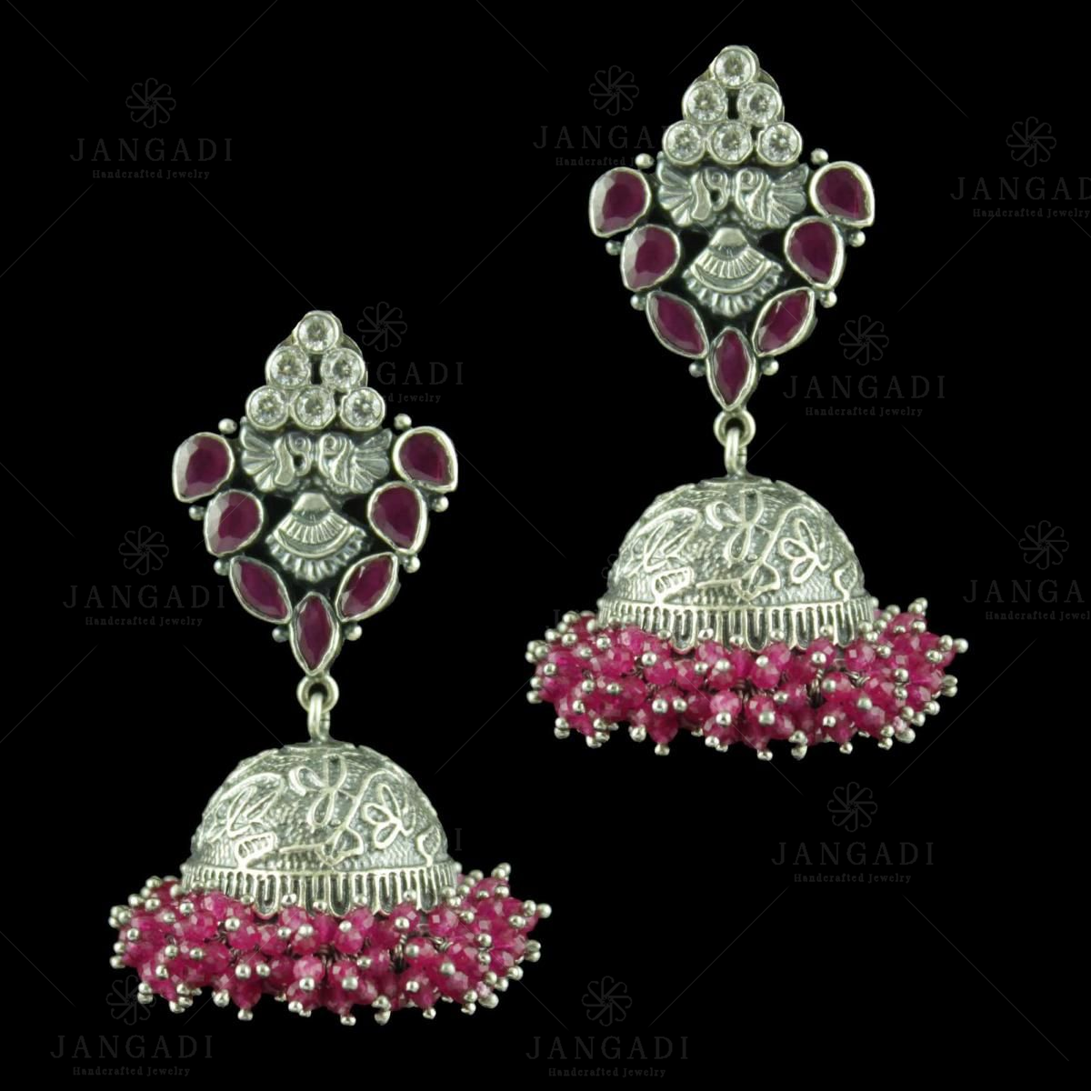 Buy Fida Wedding Ethinic Gold Pearl & CZ Diamond Jhumka Earrings For Women  Online