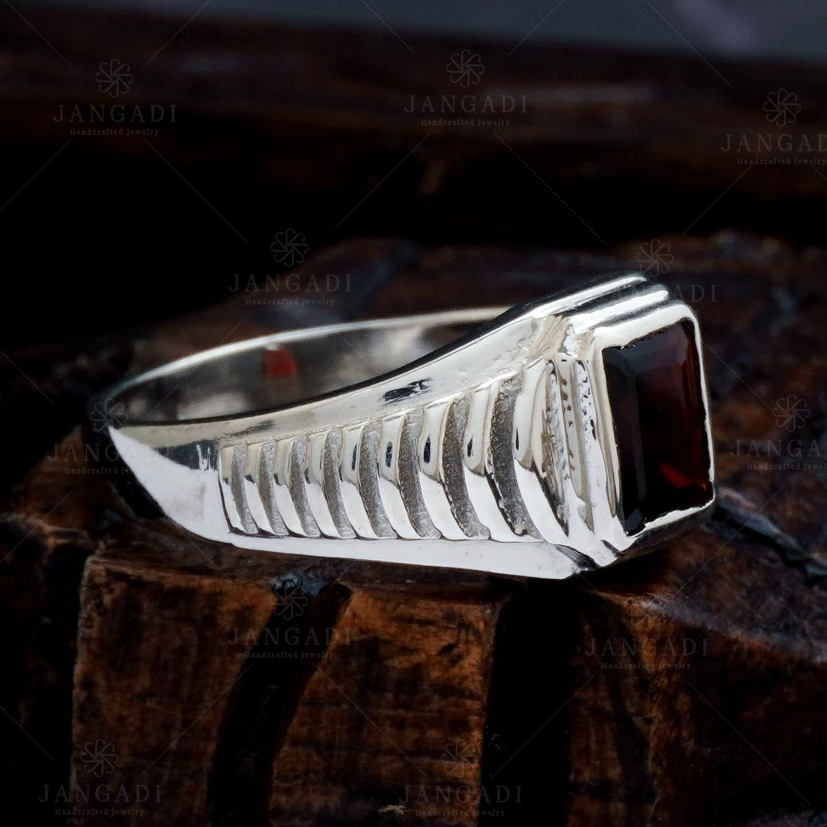 Vintage Style Embossed Lotus Adjustable Silver Ring, Buddhist Sutra Me