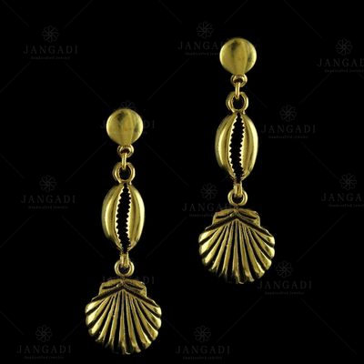 92.5 Sterling Silver Gold Plated Fancy Design Bali Earrings