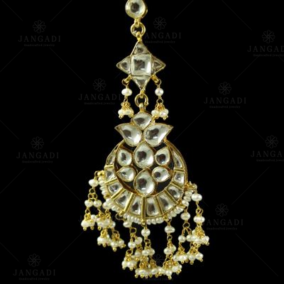 Silver Gold Plated Kuddan Stone Nethi Chutti or Tikka Pearl 2.5m Pearl 2.5m Pearl 3mm Pearl 4.5m