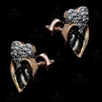 ROSE GOLD PLATED CZ EARRINGS