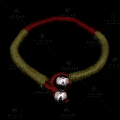 GOLD PLATED BALLS IN THREAD BRACELETS